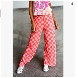 Amazon Pink Checkered Women's Track Pants